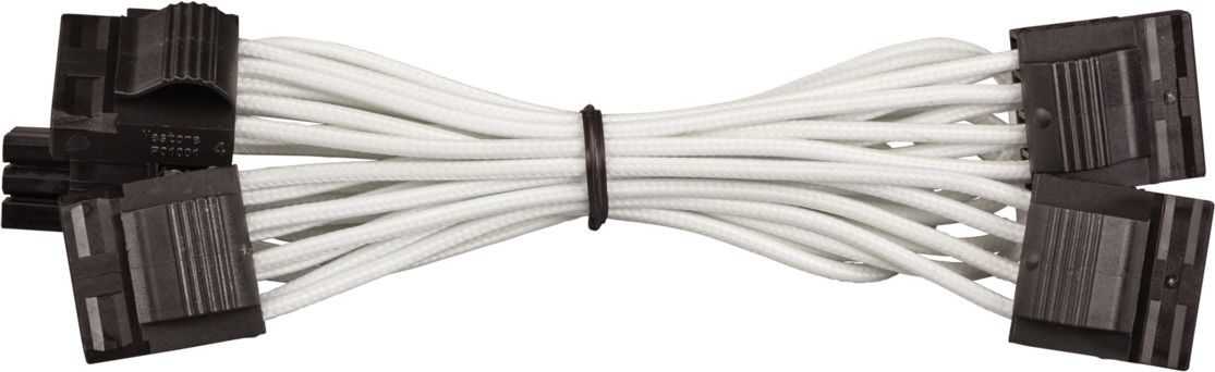 CORSAIR Professional Individually Sleeved Peripheral Power Molex-style cable 4 connectors Generation 3 WHITE